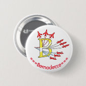 Red Jet Flugzeug B Initial Abzeichen Button (Vorne & Hinten)