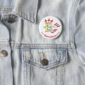 Red Jet Flugzeug B Initial Abzeichen Button (Beispiel)