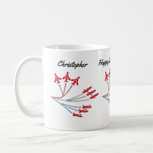 Red Jet Flugzeug Geburtstag Kaffee Tasse (Links)