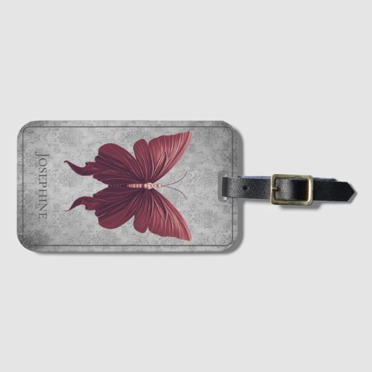 Red Jeweled Butterfly Gepäckanhänger (Vorderseite (Horizontal))