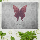 Red Jeweled Butterfly Geschirrtuch (Gefaltet)