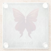 Red Jeweled Butterfly Glasuntersetzer (Rückseite)