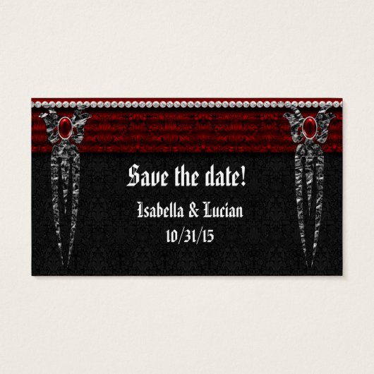 Red Jeweled Damask Vampire Wedding (Rückseite)