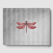 Red Jeweled Dragonfly Wedding Gästebuch (Rückseite)