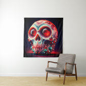 Red Jeweled Geode Skull Wandteppich (Beispiel)