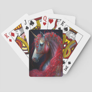 Red Jeweln Unicorn Fantasy Art Spielkarten