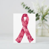 Red Jigsaw Puzzle Pattern Ribbon Postkarte (Stehend Vorderseite)