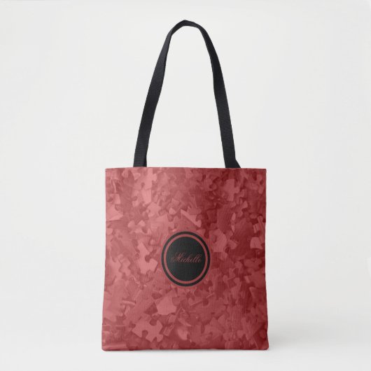 Red Jigsaw Puzzles Add Name oder Monogram Tasche (Vorderseite)