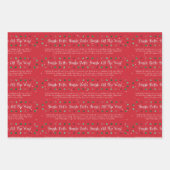 Red "Jingle Bells" Christmas Carol Geschenkpapier Set (Vorderseite 3)