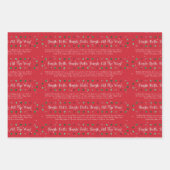 Red "Jingle Bells" Christmas Carol Geschenkpapier Set (Vorderseite 2)