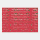 Red "Jingle Bells" Christmas Carol Geschenkpapier Set (Vorderseite)