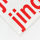 Red Jingle (Jingle Jingle Jingle) White Christmas Fleecedecke (Ecke)
