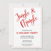 Red Jingle und Mingle Christmas Party Einladung (Vorderseite)