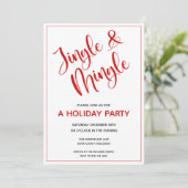 Red Jingle und Mingle Christmas Party Einladung (Stehend Vorderseite)