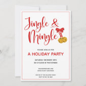 Red Jingle und Mingle Holiday Party Einladung (Vorderseite)