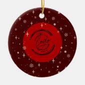 Red Jolly Christmas Business Logo QR-Code Chic Keramik Ornament (Vorne)