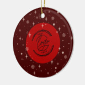 Red Jolly Christmas Business Logo QR-Code Chic Keramik Ornament (Links)
