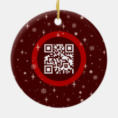 Red Jolly Christmas Business Logo QR-Code Chic Keramik Ornament (Hinten)