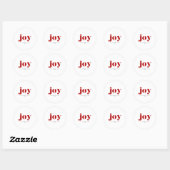 Red Joy Bold Tygraphy Modern Christmas Runder Aufkleber (Blatt)
