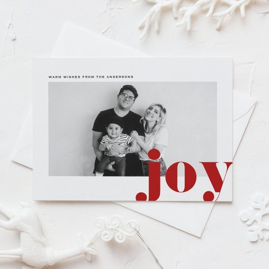 Red Joy Bold Typografie Modernes Foto Weihnachten