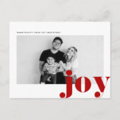 Red Joy Bold Typografie Modernes Foto Weihnachten (Vorderseite)