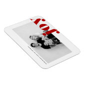 Red Joy Bold Typografie Modernes Foto Weihnachten Magnet (Rechte Seite)