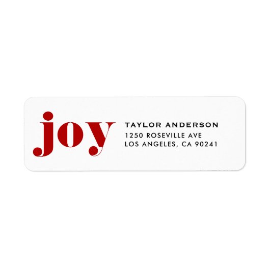 Red JOY Bold Typografy Moderne Weihnachten (Vorne)