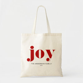Red JOY Bold Typografy Moderne Weihnachten Tragetasche