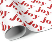 Red JOY Bold Typografy Pattern Moderne Weihnachten Geschenkpapier (Rolleneckpunkt)
