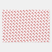 Red JOY Bold Typografy Pattern Moderne Weihnachten Geschenkpapier Set (Vorderseite 3)
