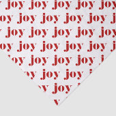 Red JOY Bold Typografy Pattern Moderne Weihnachten Seidenpapier (Ausschnitt)
