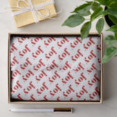 Red JOY Bold Typografy Pattern Moderne Weihnachten Seidenpapier (Geschenk)