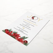 Red Joy Christmas Party Foliage Wreath Folieneinladung (Gedreht)