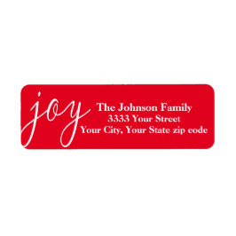 Red Joy Christmas Rücksendeadressen-Aufkleber