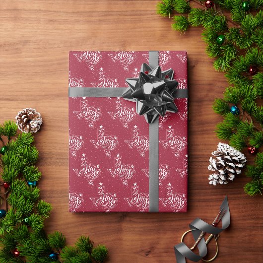 Red Joy Holiday Blätter Texas Shape Geschenkpapier