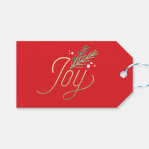 Red Joy Imitats Foil Christmas Holiday Geschenkanhänger
