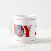 Red Joy mit Beeren Weihnachts-Foto Kaffeetasse (Vorderseite Links)