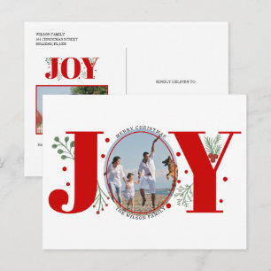 Red Joy mit Beeren Weihnachtsfeiertag Foto Postkarte