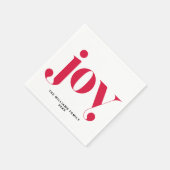 Red Joy Modern Typografy Personalisiert Holiday Serviette (Ecke)