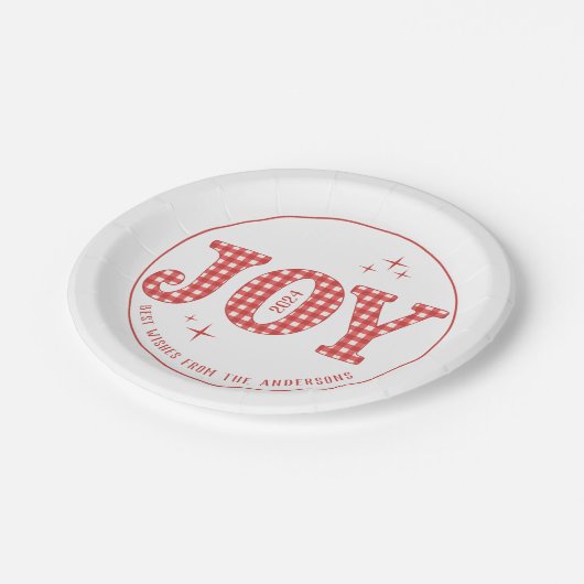 Red Joy New Year Party Custom Pappteller (Schrägansicht)