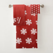 Red Joy Snowflake Badhandtuch Set (Insitu)