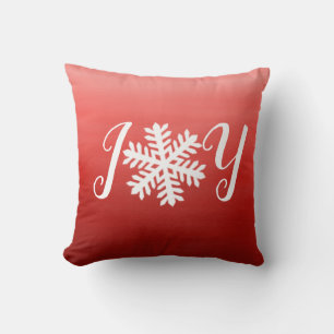 Red Joy Snowflake Throw Kissen