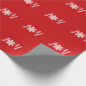 Red Joy Snowflake Wrapping Paper Geschenkpapier (Ecke)