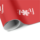 Red Joy Snowflake Wrapping Paper Geschenkpapier (Rolleneckpunkt)