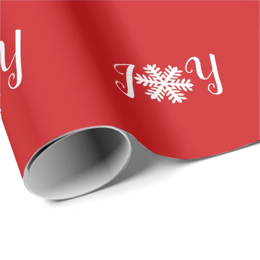 Red Joy Snowflake Wrapping Paper Geschenkpapier (Rolleneckpunkt)