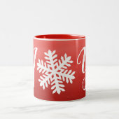 Red Joy Snowflake Zweifarbige Tasse (Mittel)