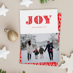 Red Joy Swedish Dala Horse Foto Holiday Card Feiertagskarte