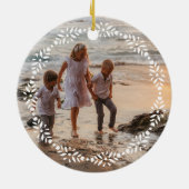 Red Joy Swedish Folk Art with Year Name and Foto Keramik Ornament (Hinten)