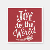 Red Joy to the World Lettering Christmas Serviette (Vorderseite)