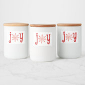 Red Joy with Snowflake Label Lebensmitteletikett (Flaschen)